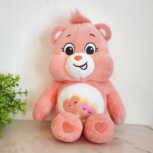 Care Bears Share Bear Plush Pink Hearts Belly 2021 Basic Fun Stuffed Animal Cute